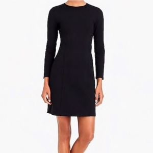 J. Crew Black Knit Long Sleeve Dress Exposed Back & Wrist Zippers Size 00